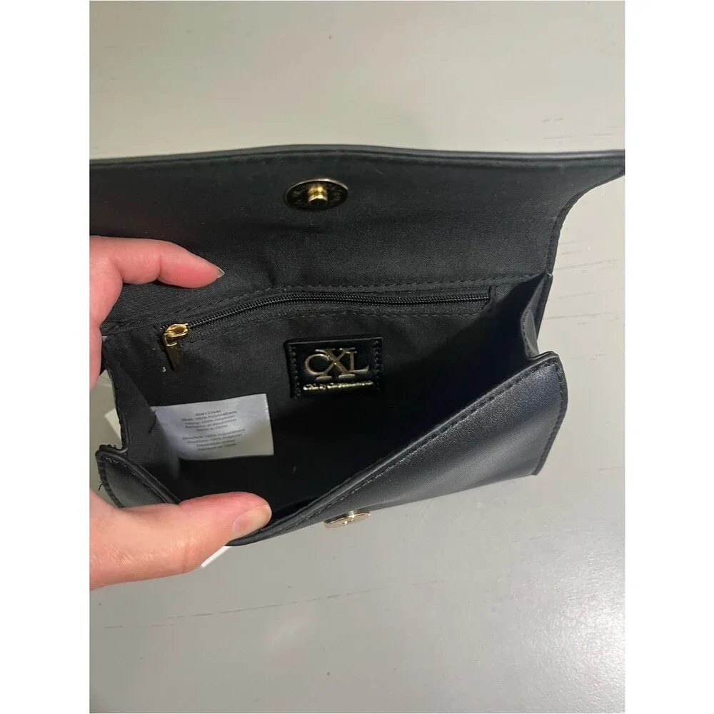 CXL Christian Lacroix Park Smooth Black Small Clutch Wristlet Wallet